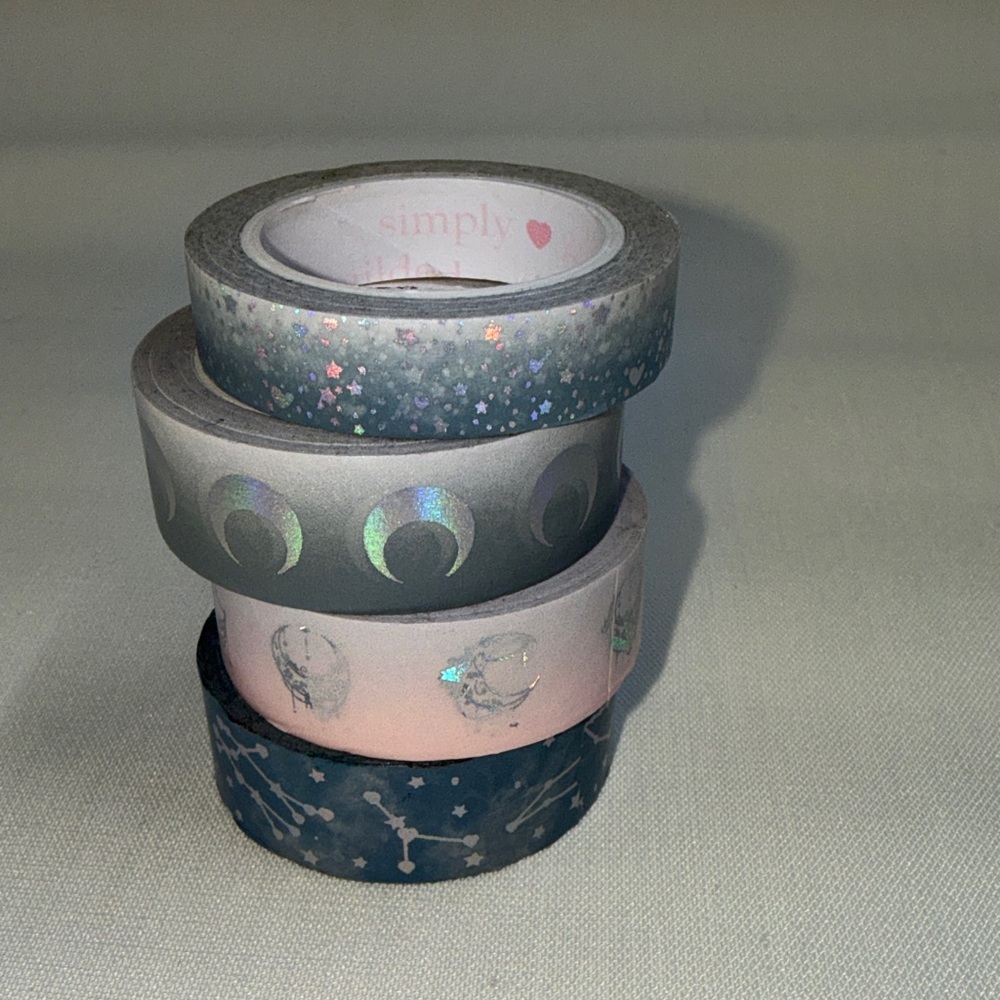 Celestial Simply Gilded Washi Tape Set - Gray, Pink, Blue Halo Foil